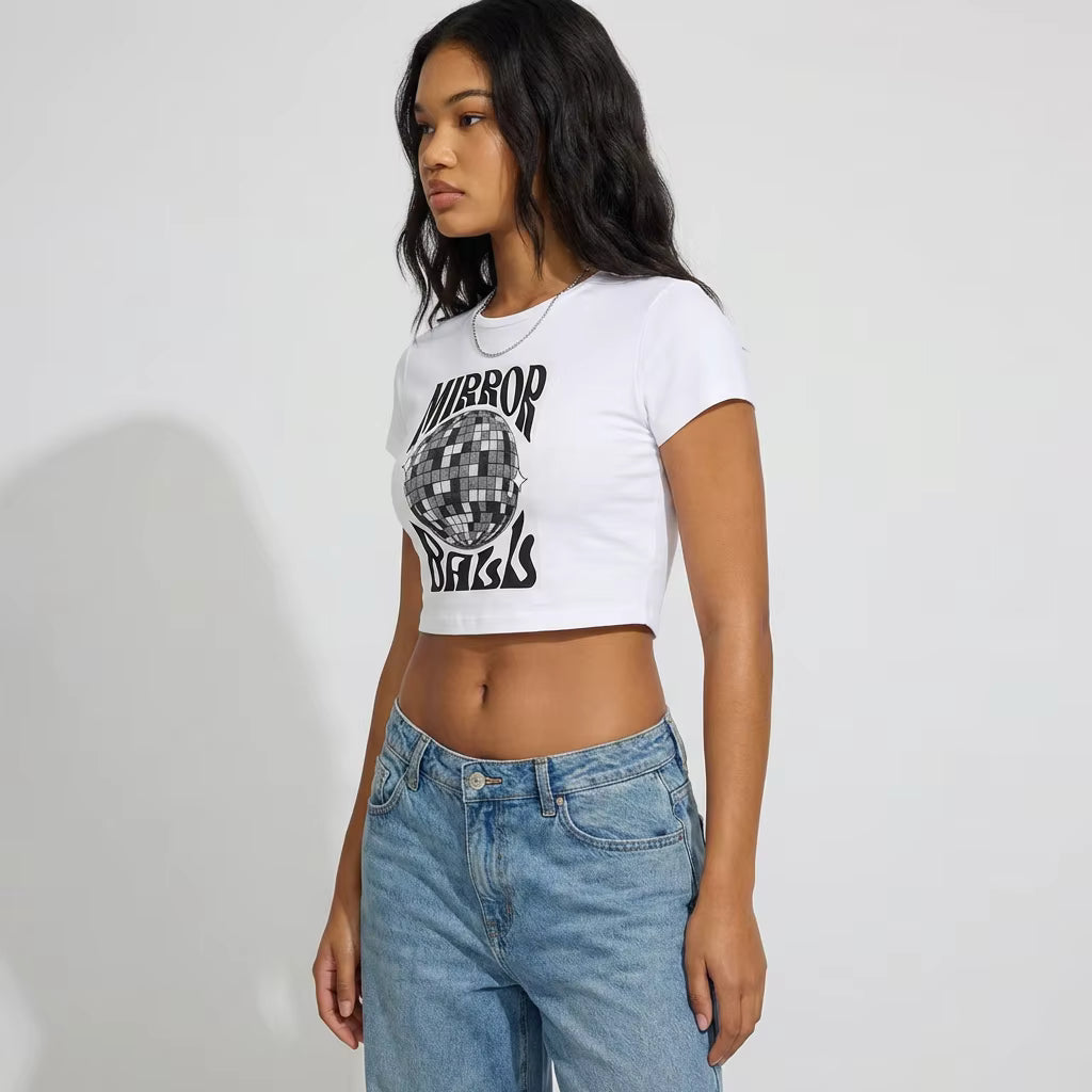 mirror ball Baby Tee