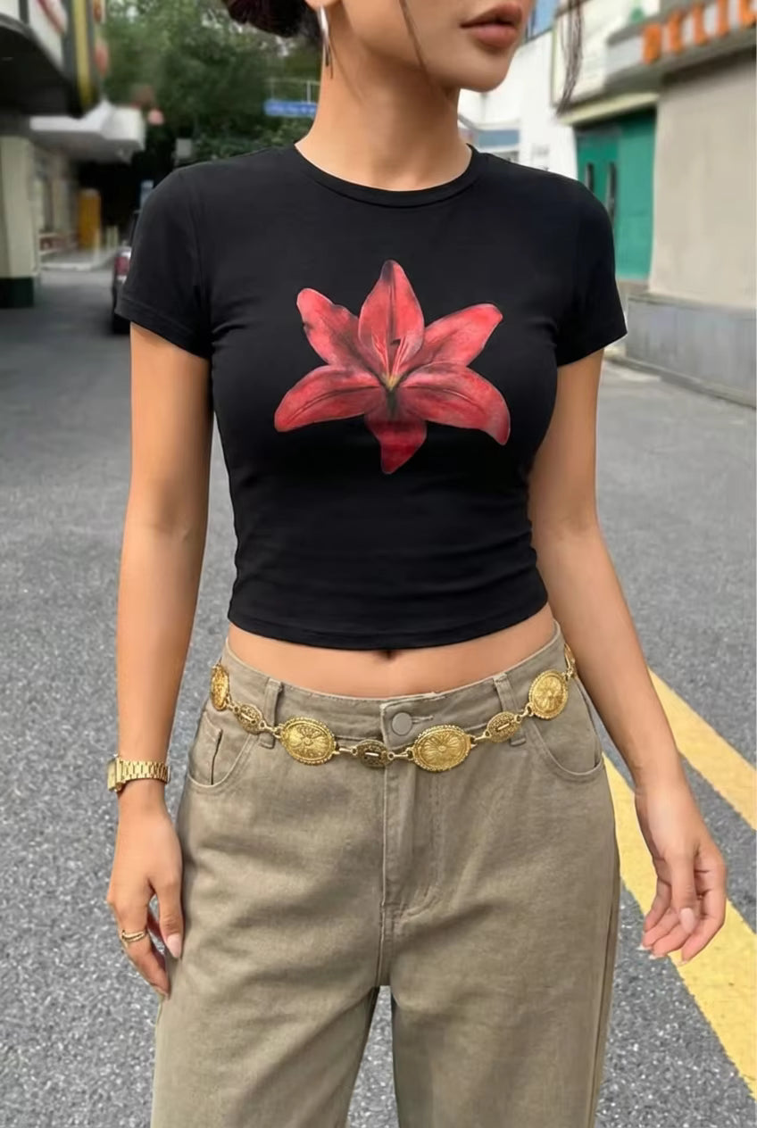 Red Lily Baby Tee