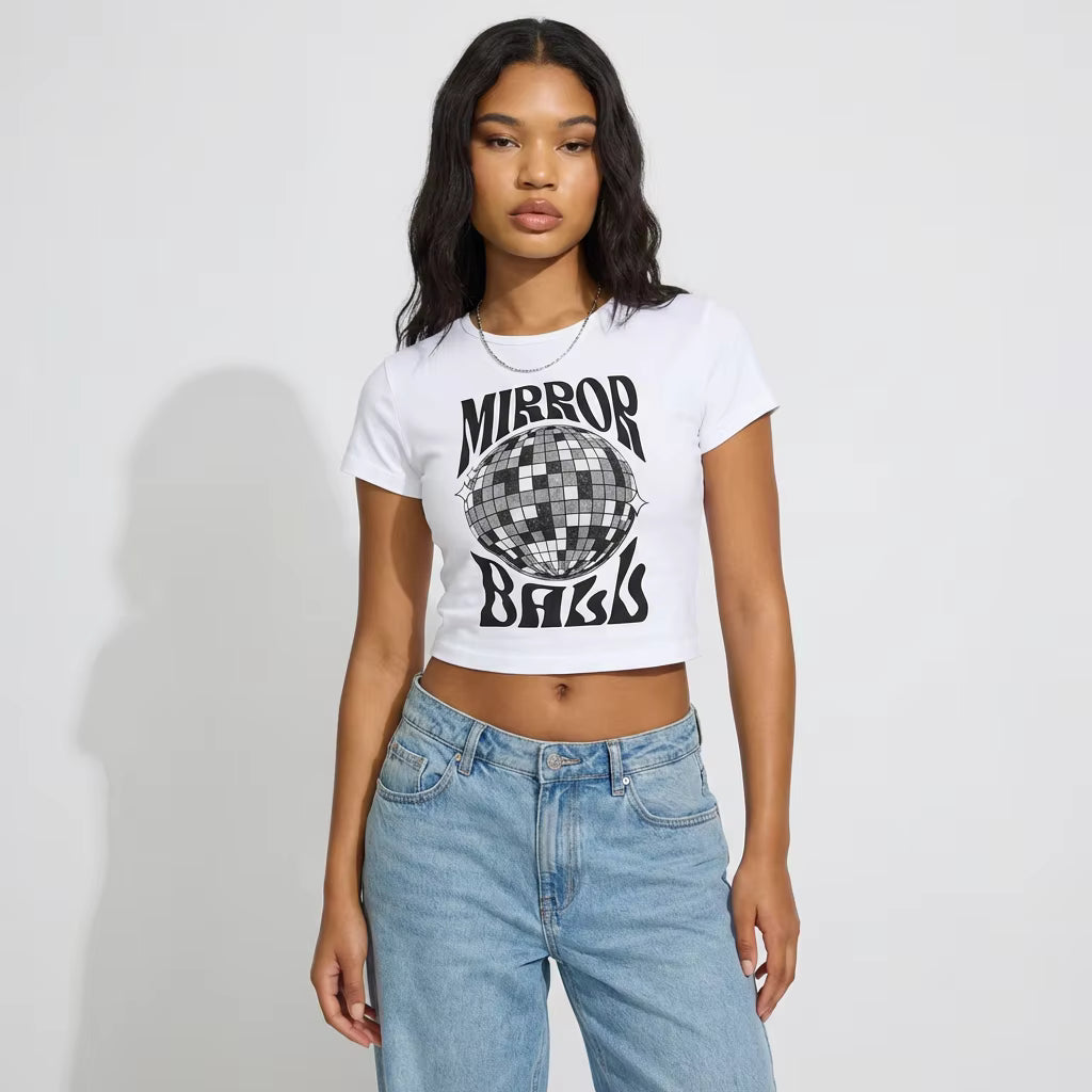 mirror ball Baby Tee