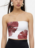 Red flower Tube Top