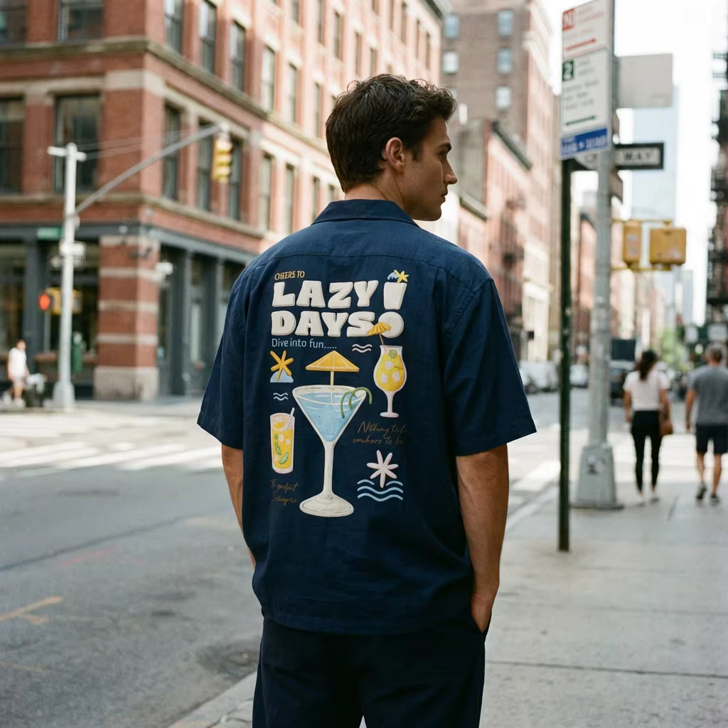 Lazy Days Oversized Shirt (Puff printed)