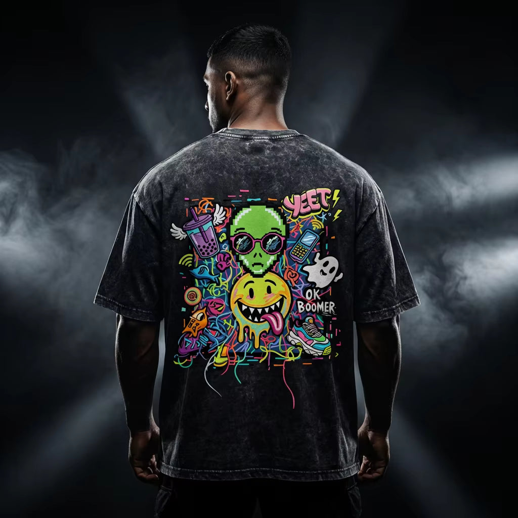 Boomer Unisex Acid Washed Oversized Tee